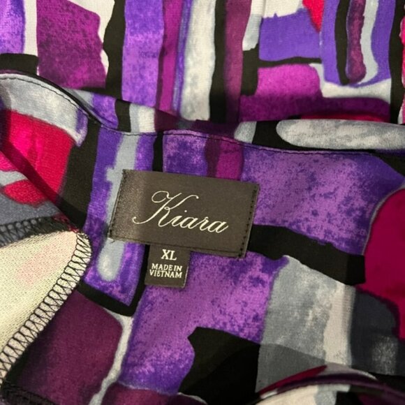 Kiara Multicolored Elbow Length Sleeve Dress Size XL - Picture 11 of 11